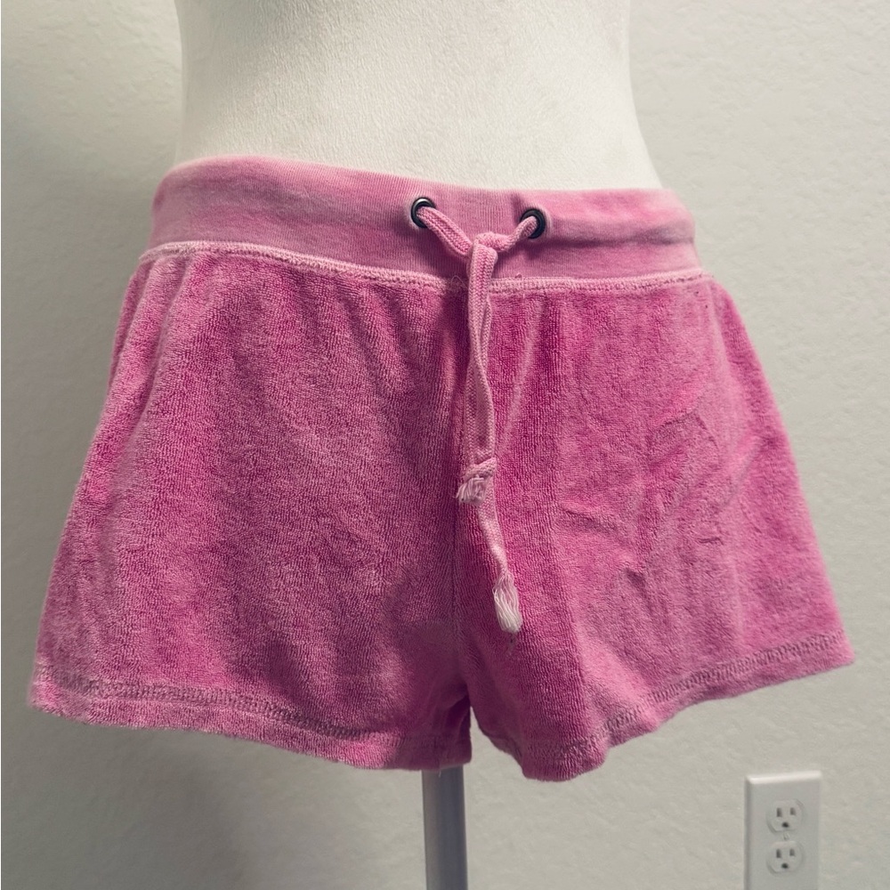 Lucy Pink Terry Drawstring Athletic Lounge Shorts